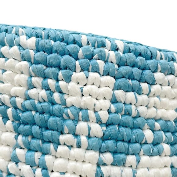 PRADA Crochet bucket hat Size S Viscose Rayon 100% White/Light Blue - Picture 7 of 14